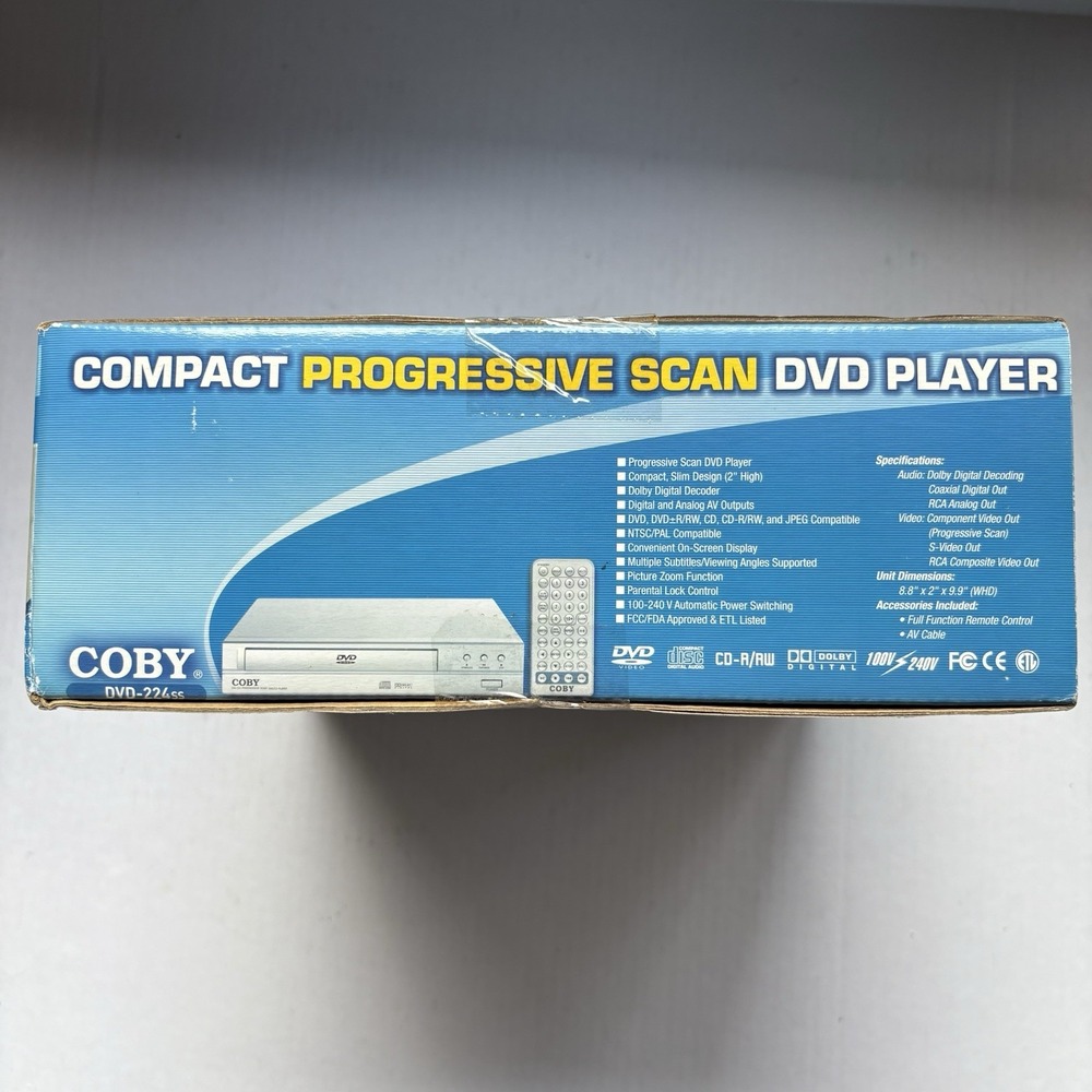 Coby DVD 224 Compact Progressive Scan With Remote In Box New - Picture 3 of 7